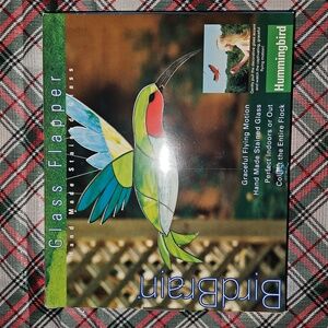 Hand Made Stained Glass Art Hummingbird Flapper Garden Decor